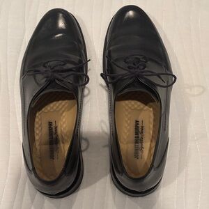 Johnston & Murphy Black Leather Derby Lace-Up Shoes